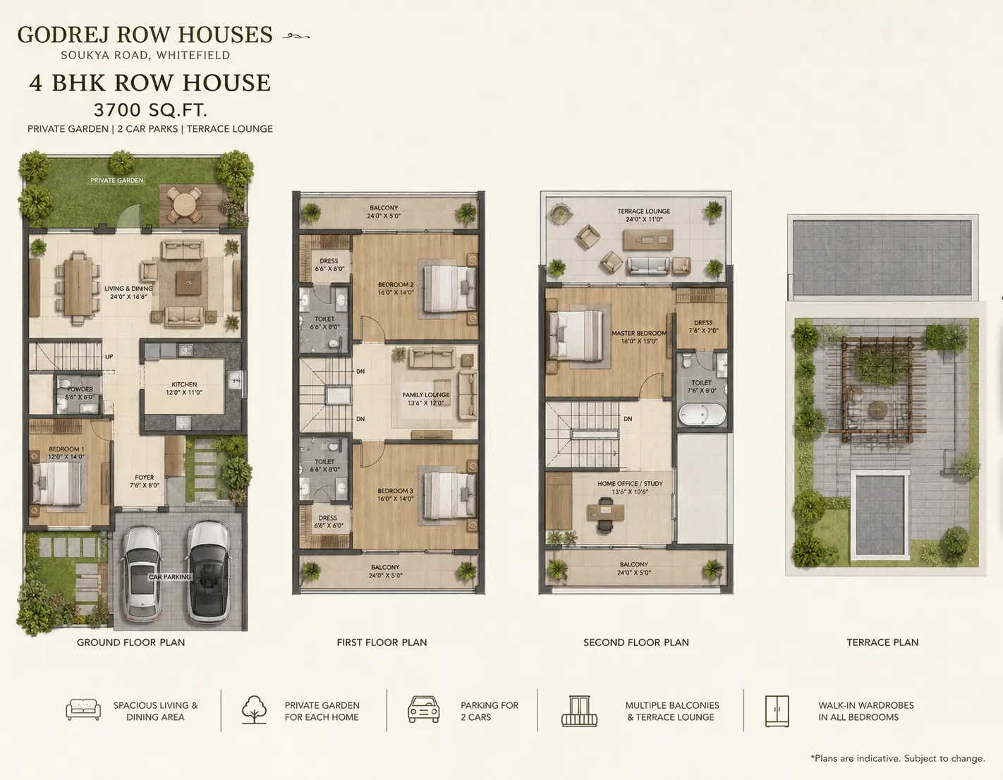 Godrej Row Houses 4 BHK 3700 sq.ft. floor plan